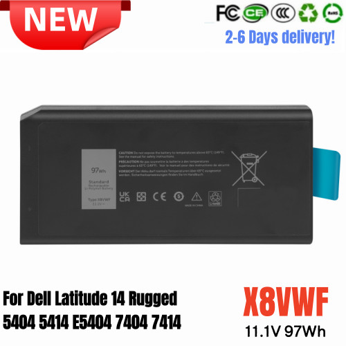 LOT X8VWF 97wh Battery For Dell Latitude 14 Rugged 5404 5414 E5404 7404 7414