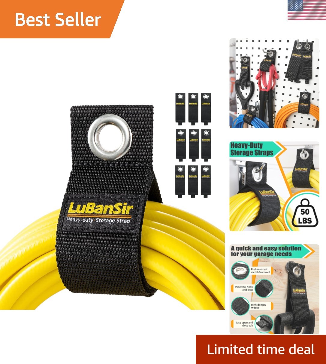 Effortless Cable Management: 9 Pack 13" Extension Cord Holders - Modern Design