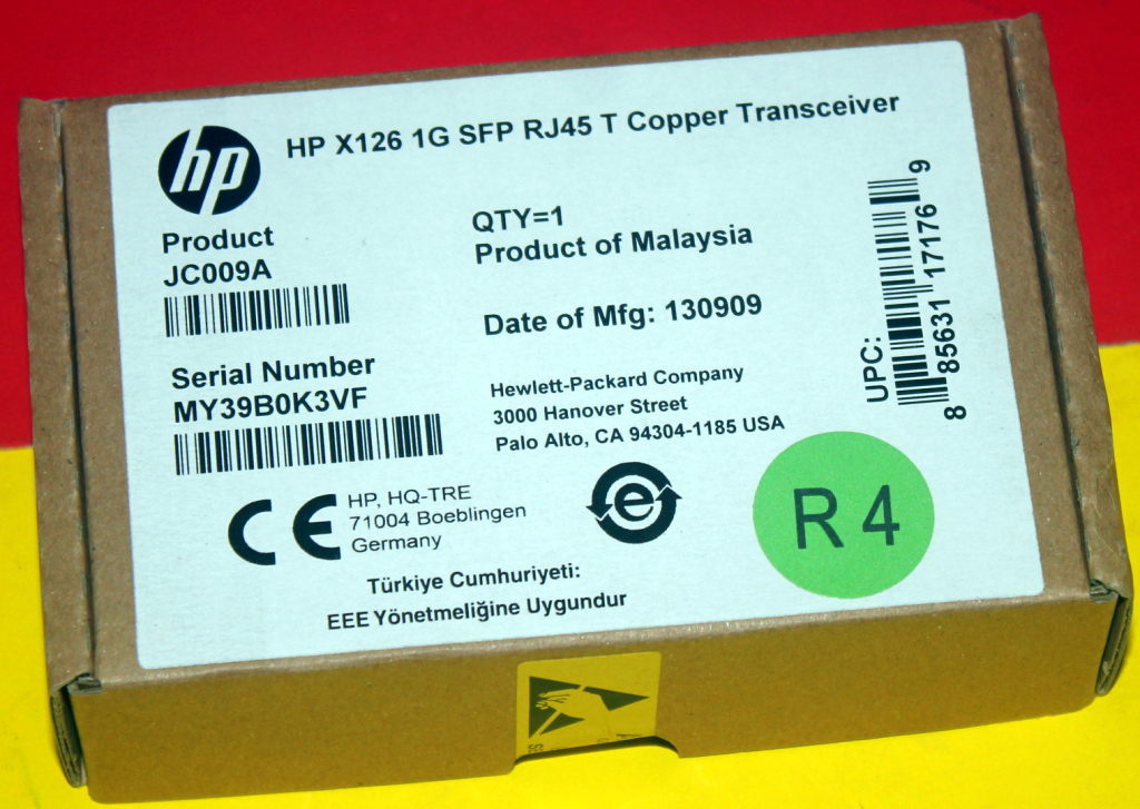 JC009A - NEW HP X126 AVAGO ABCU-5700RZ-TP1 1G RJ45 Copper Transceiver 10xAvailab