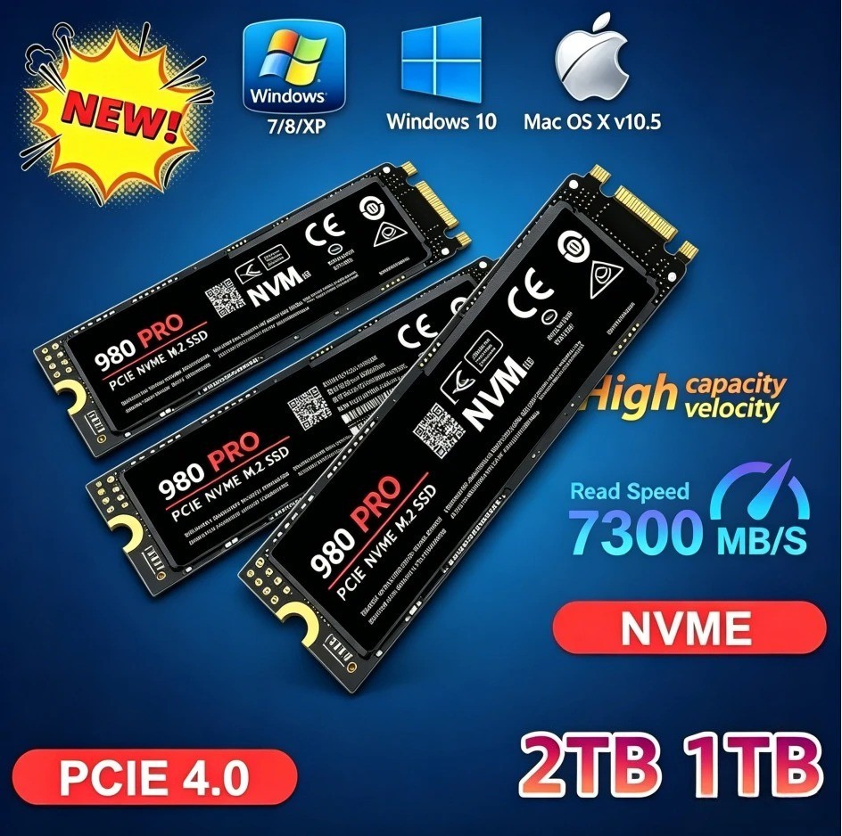 1TB M.2 NVMe SSD PCIe 4.0 Internal Solid State Drive 7400MB/s for Laptop Desktop