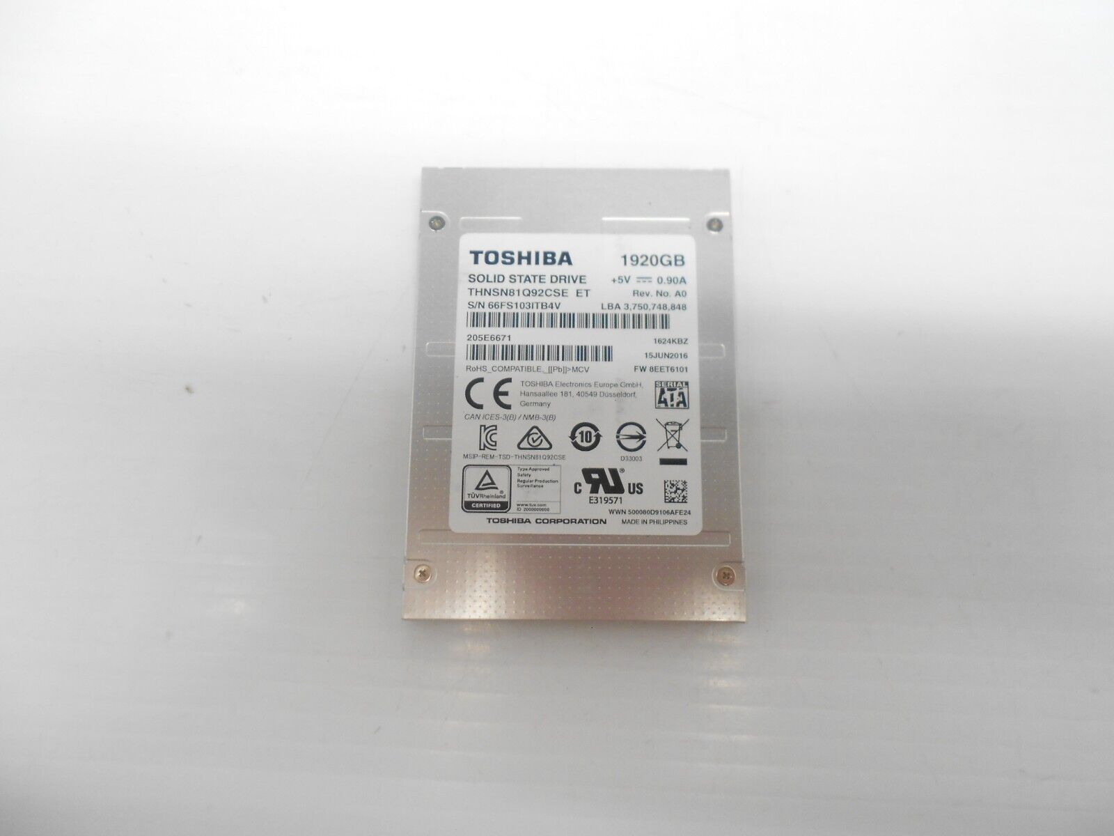Toshiba 1.92TB SSD SATA 2.5