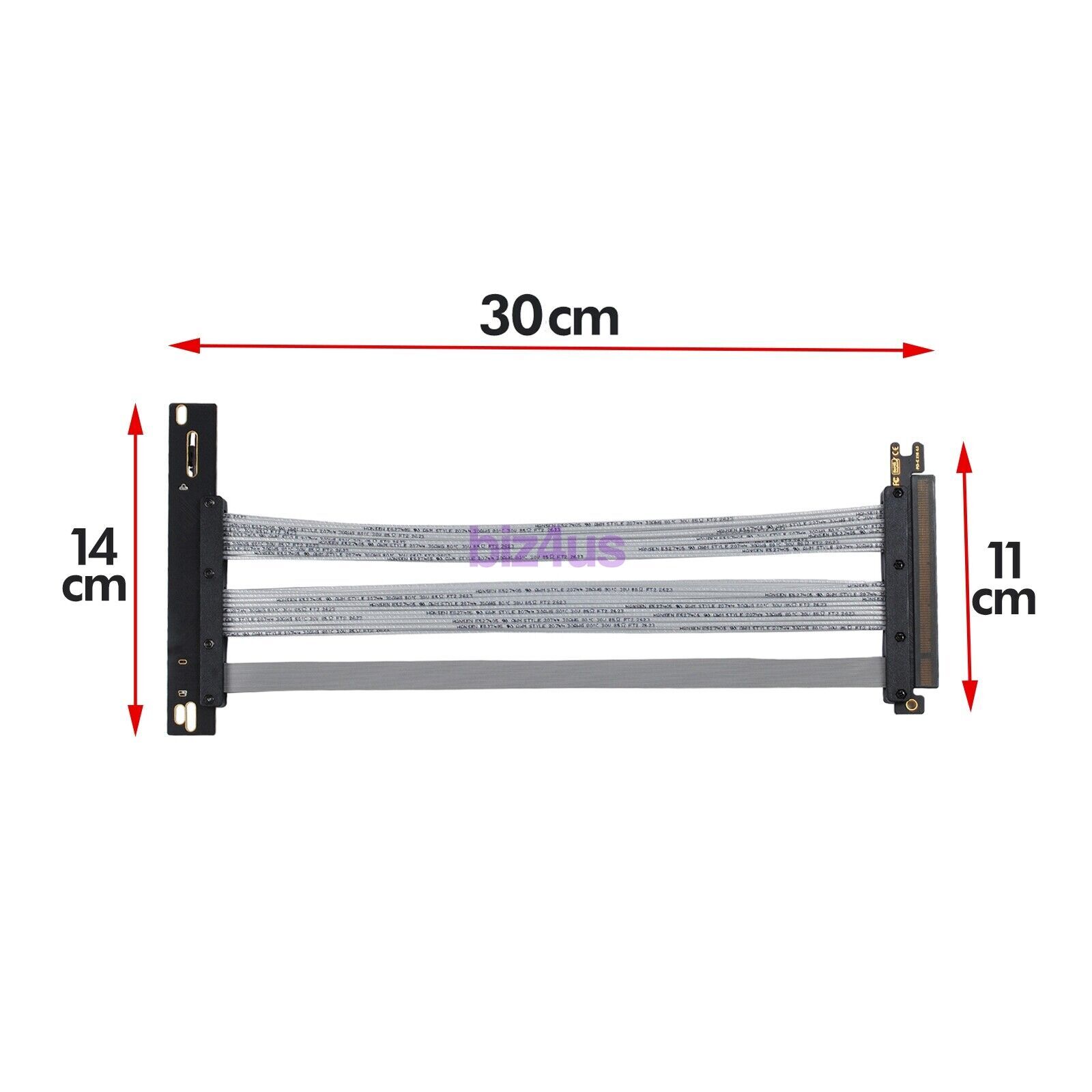 PCI-E 4.0 16x High Speed PCIe Riser 90/180 Degree Cable 64GBS for GPU Extension