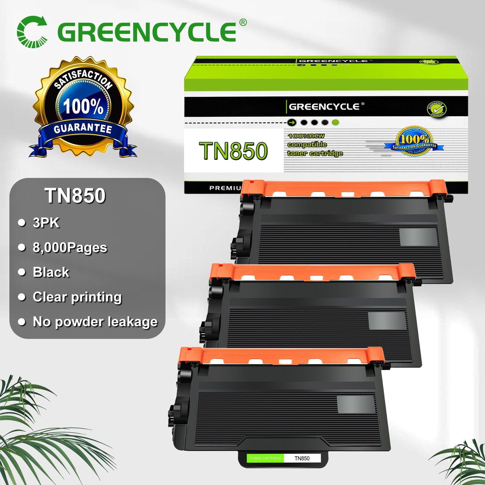 3PK TN850 Toner Fits for Brother HL-L5000D HL-L5100DN L5200DWT L6200DWT L6300DW