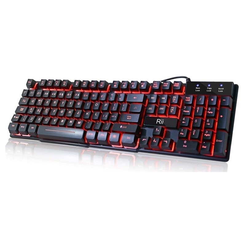 Rii RK100+ RGB LED Backlit USB Wired Mechanical Feeling Gaming Keyboard preowned