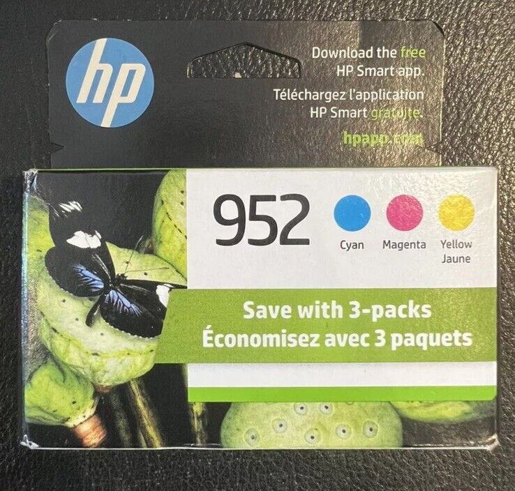 HP 952 Cyan - Magenta - Yellow Ink Cartridges NEW SEALED BOX - Exp. Jan 2026