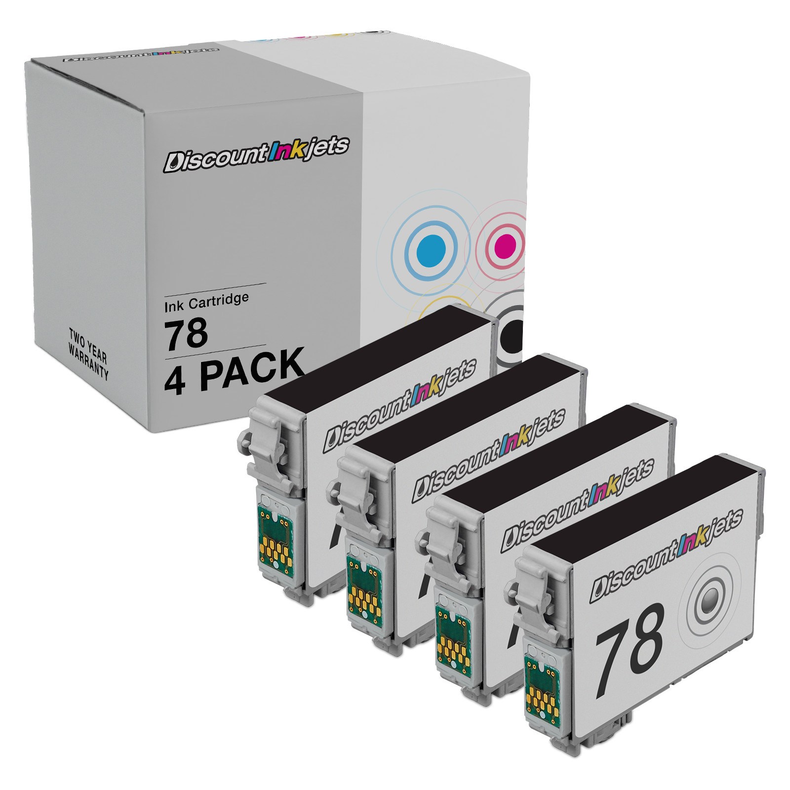 4PK 78 T078120 for EPSON T0781 BLACK Ink Cartridge Stylus Photo R280 RX580 RX595