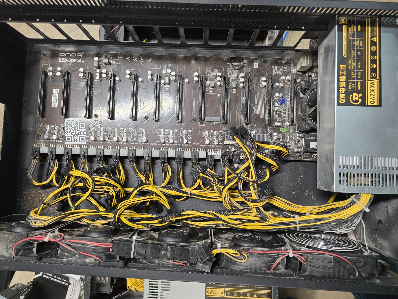 Onda B250 D12P D3 Crypto Mining Motherboard w/ cpu ram