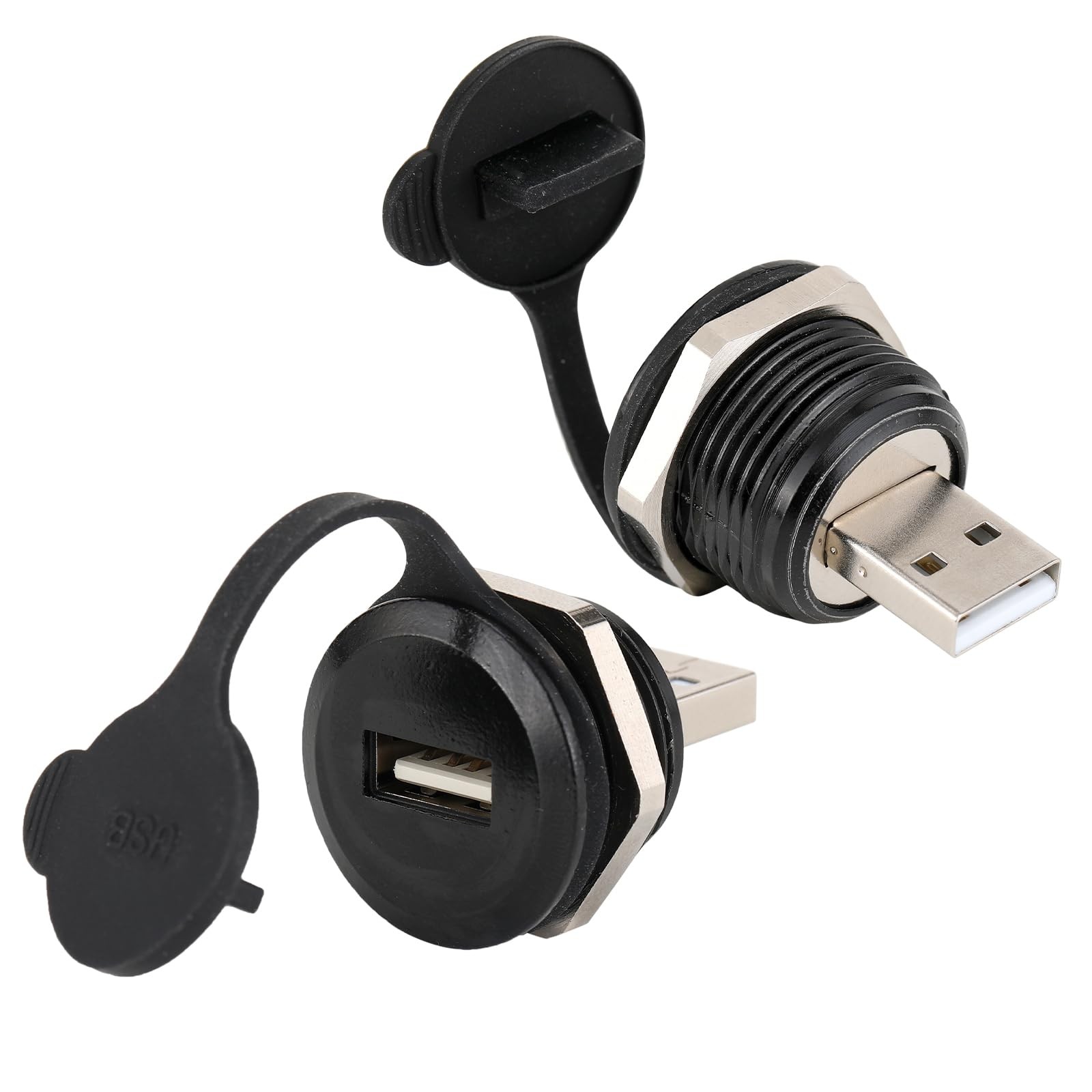 PENGLIN 2PCS USB2.0 Male to Female Panel USB 2.0(2PCS)-Single port, Black