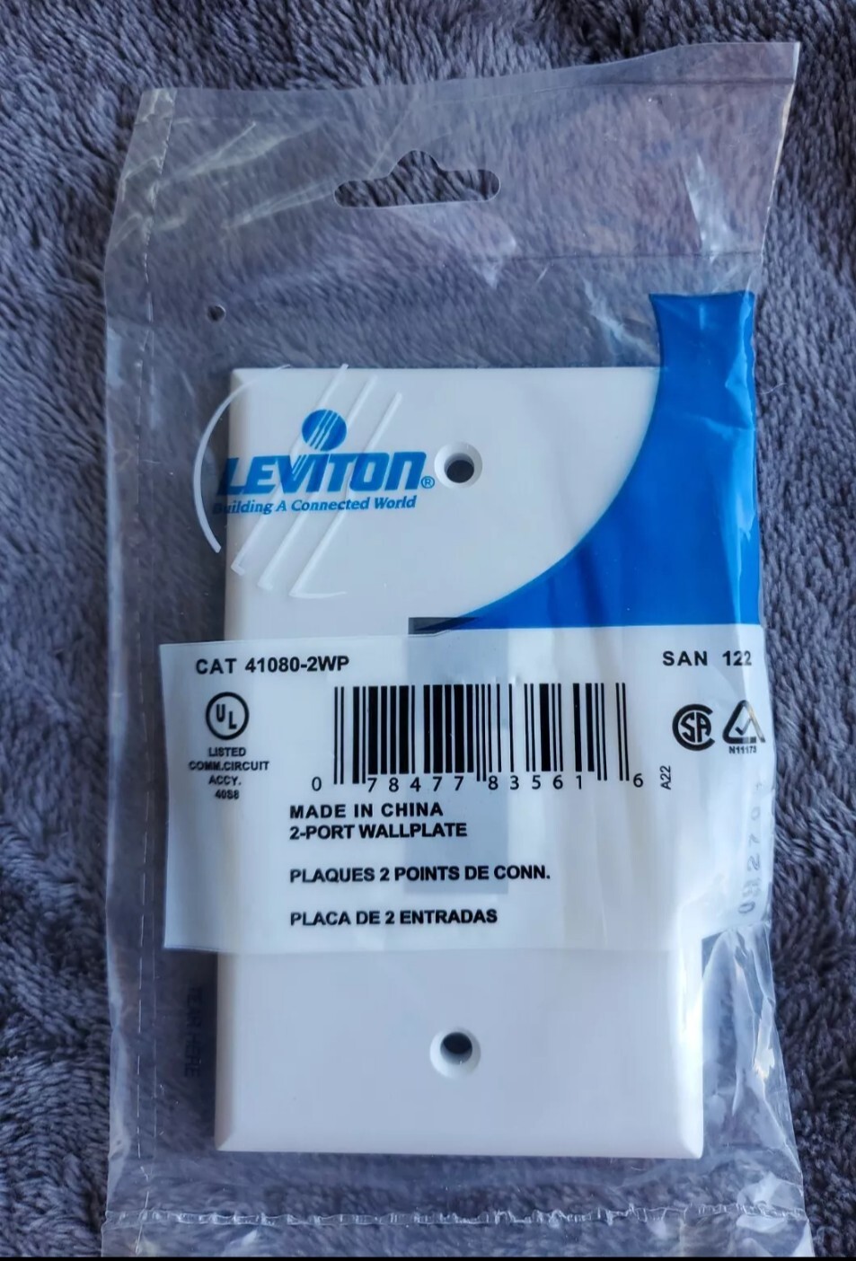 NEW 20 Pack Leviton 41080-2WP 2 Port Wallplate, White