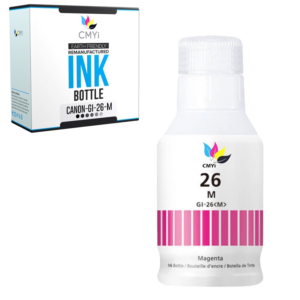 CMYi 1PK Compatible Canon 26 Magenta Ink Bottle for MAXIFY GX4020 GX5520X GX6020