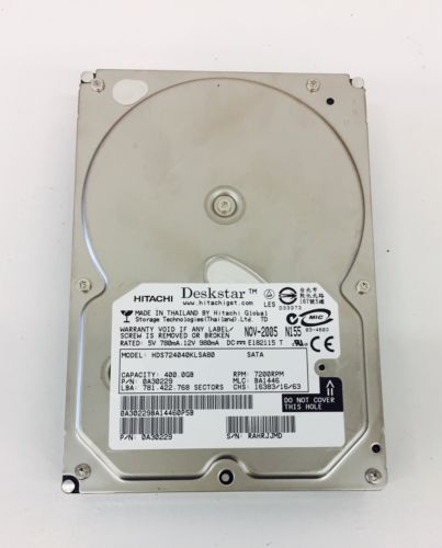 HITACHI 0A30229 400GB SATA 7200 3.5" Hard Drive HDS724040KLSA80