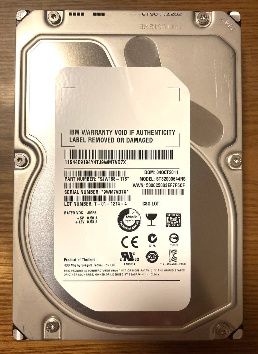 Excellent Condition Seagate Constellation ES series ST32000644NS 3.5 inch HDD 2T