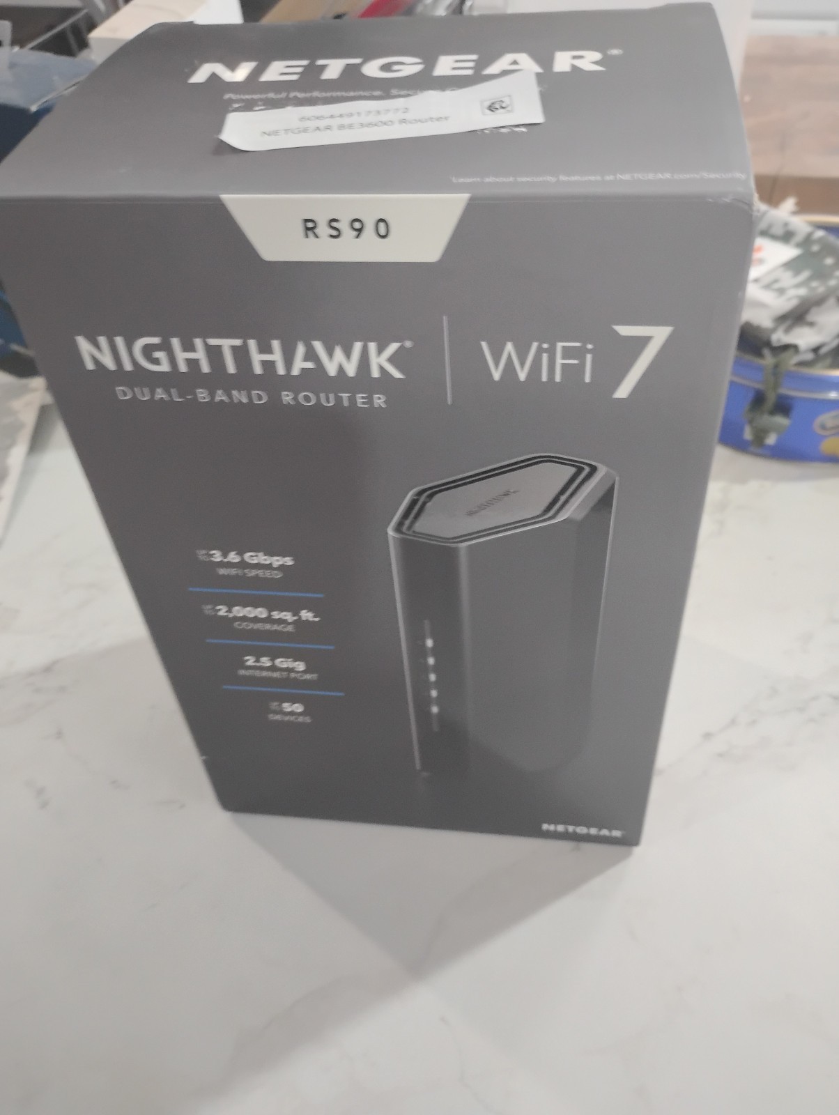 NETGEAR Nighthawk Dual-Band WiFi 7 Router (RS90) – Router Only, BE3600 Wireless 