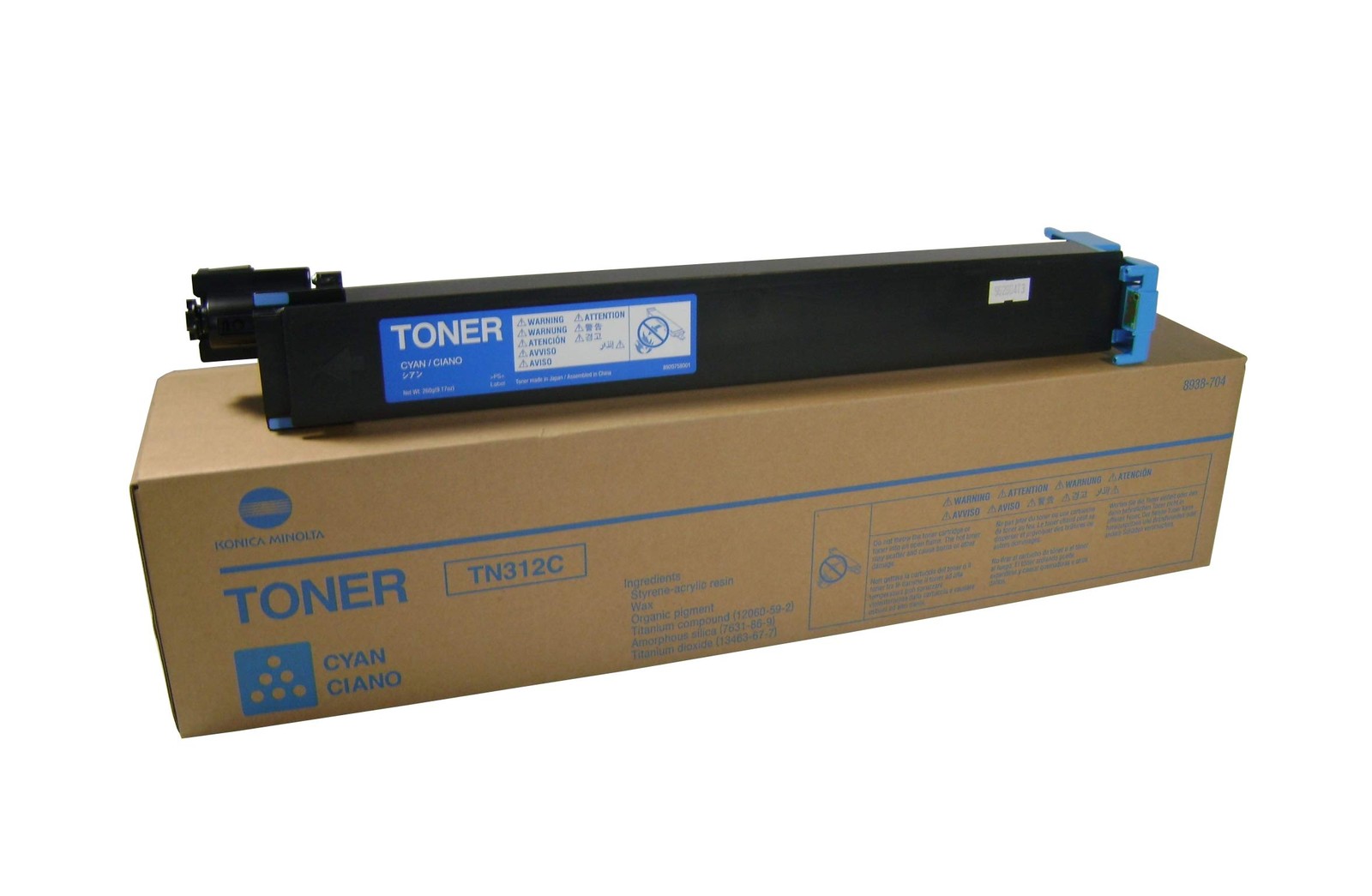 Original Konica Minolta TN312C Cyan Toner. New Sealed Box, We Ship Fast