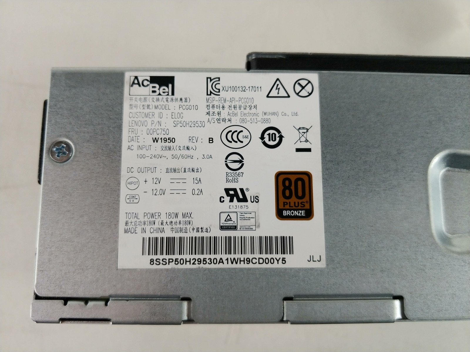 Lenovo 180 W 10 Pin, 4 Pin TFX Desktop Power Supply PCG010