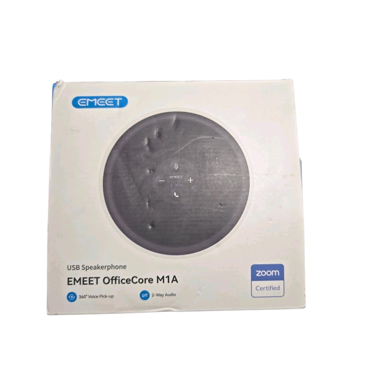 EMEET OfficeCore M1A USB Speakerphone Zoom Certified 360 Voice Pick-up Black