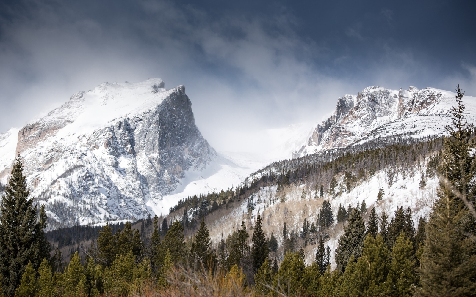 Landscape mountains nature rocky snowy mountain usa peak Custom Gaming Mat Desk