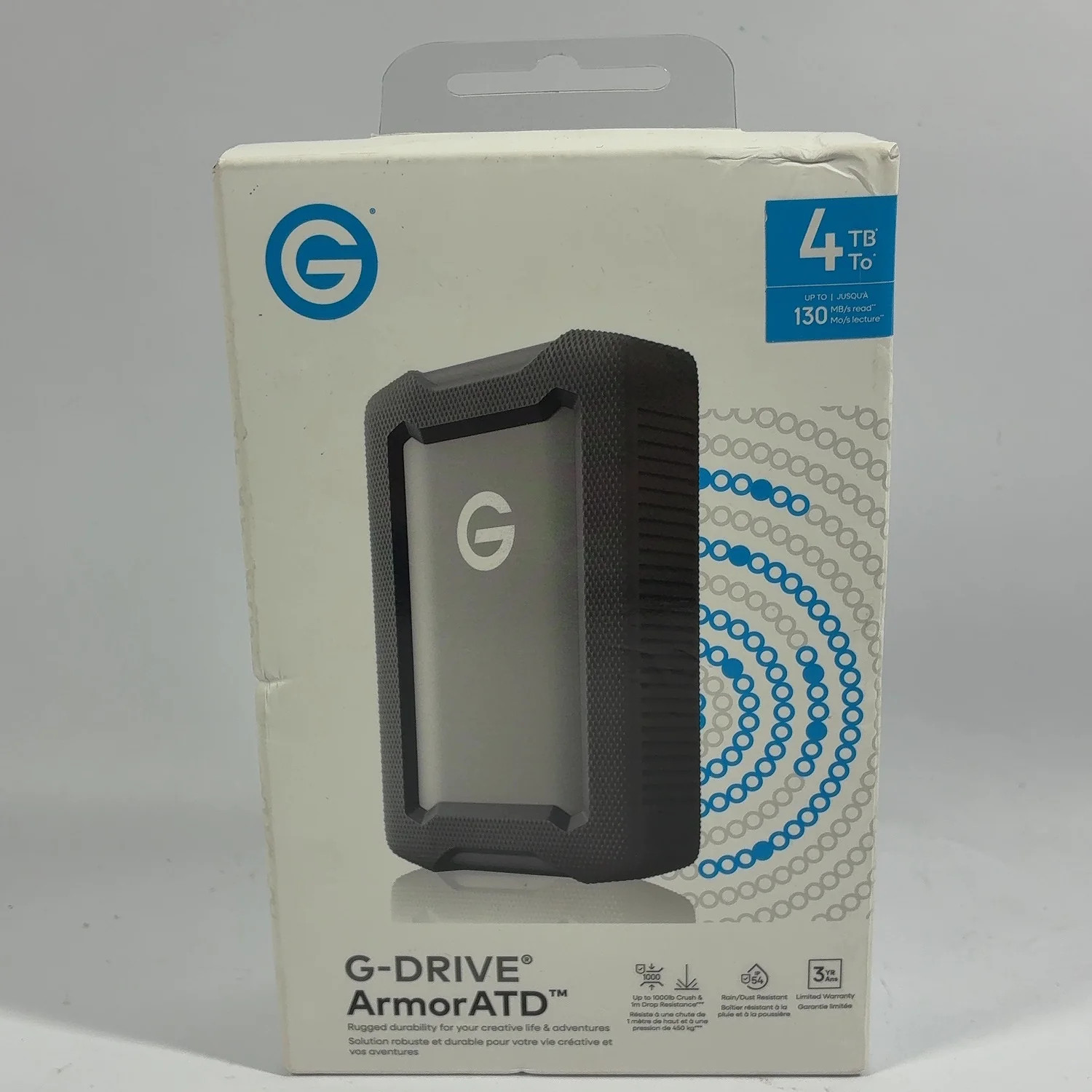 New Western Digital WD 2.5" G-DRIVE ARMOR ATD 4TB USB-C to USB-A HDD ECBCAAA