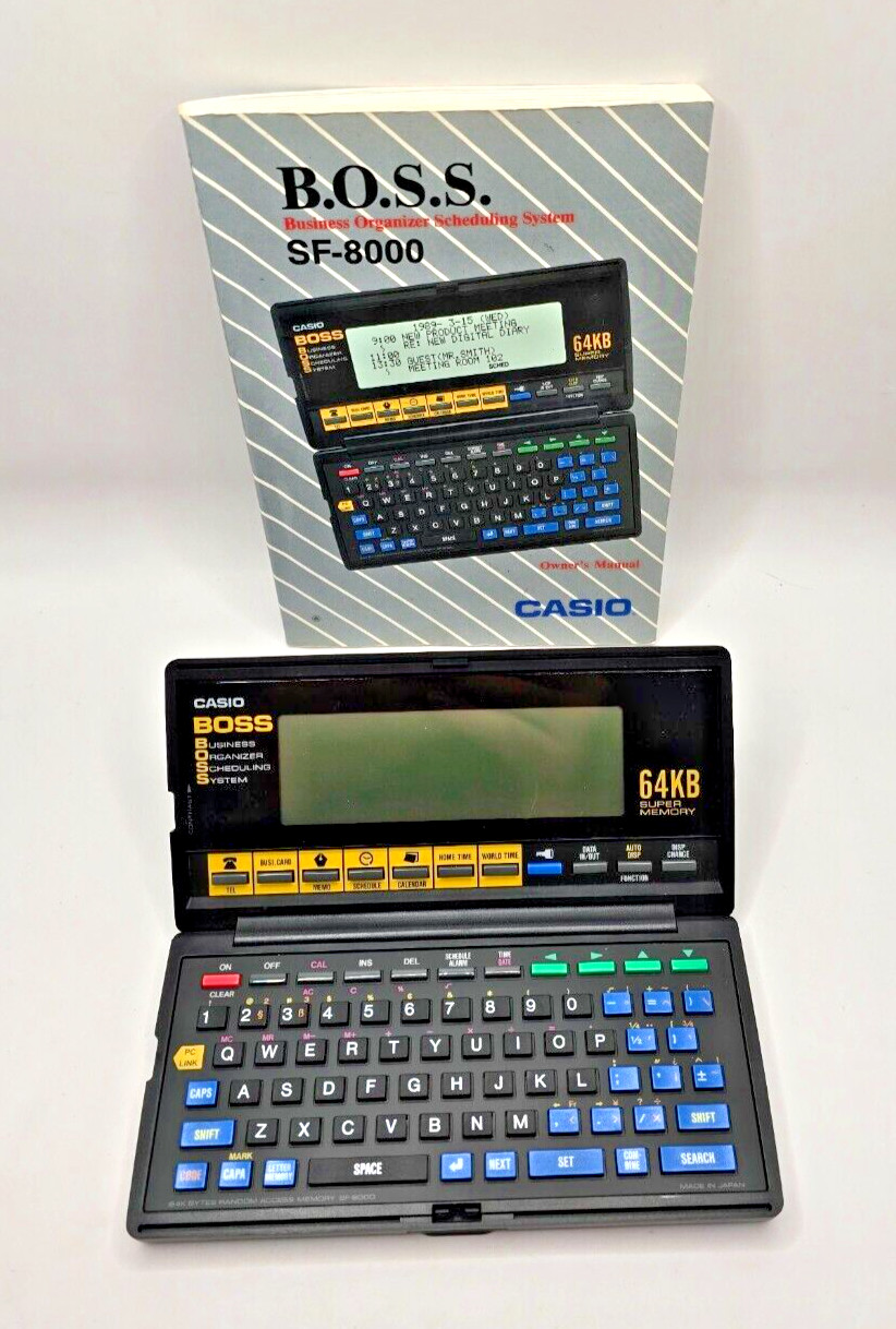 1989 Casio BOSS SF-8000 Business Organizer Scheduling System 64k Digital Diary