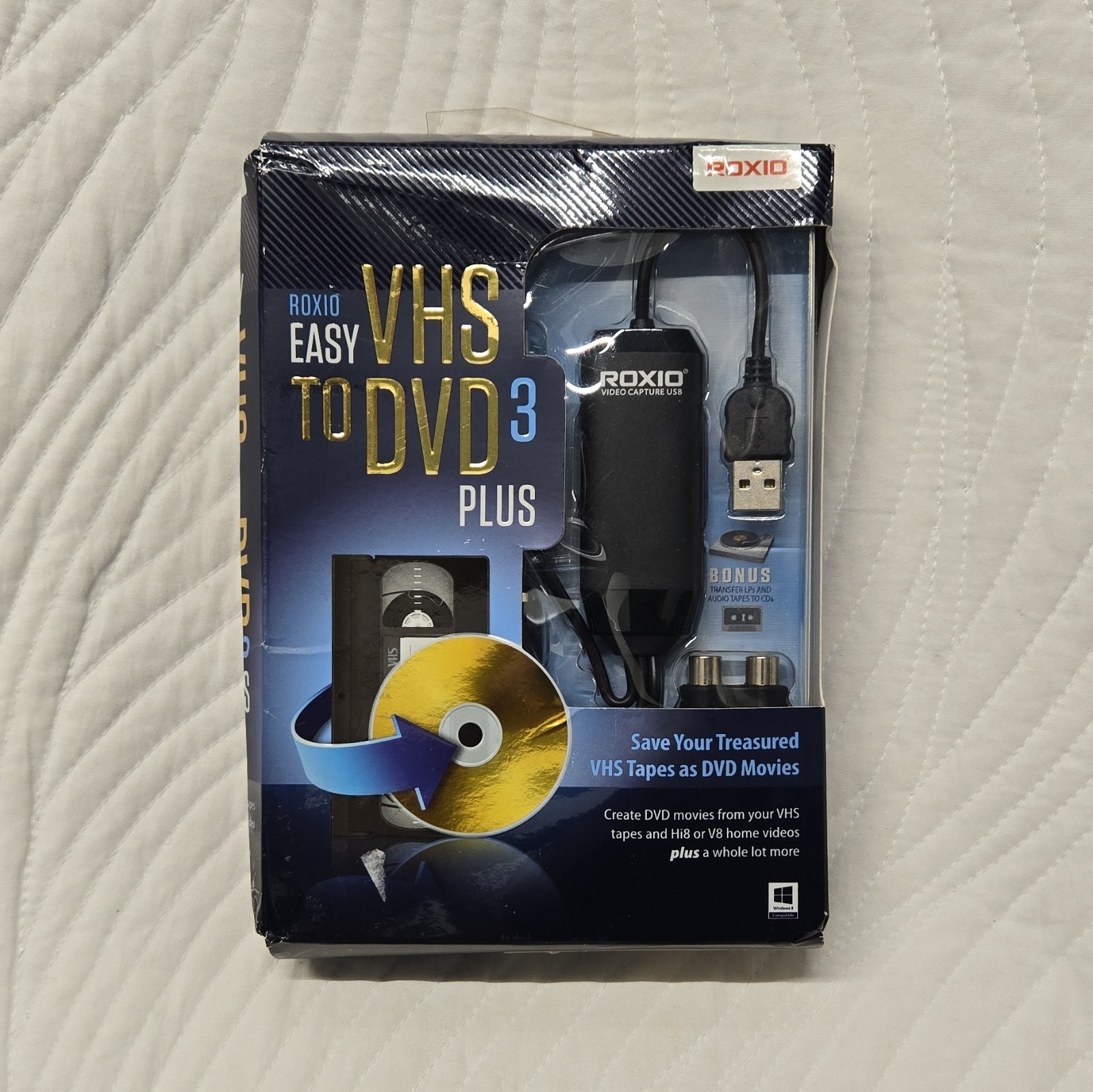 Roxio Easy VHS To DVD 3 Plus Convertor VHS Video Hi8 & Video8 Movies To DVD