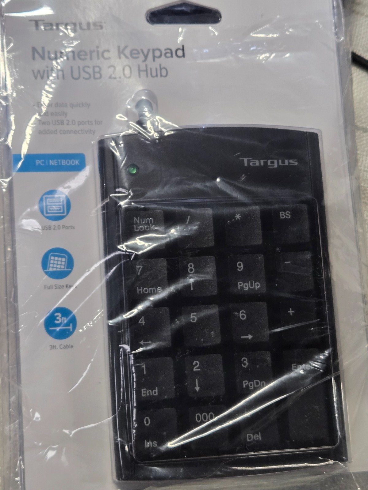 Targus Numberic Keypad With USB 2.0 Hub Brand New PAUK10U Mini