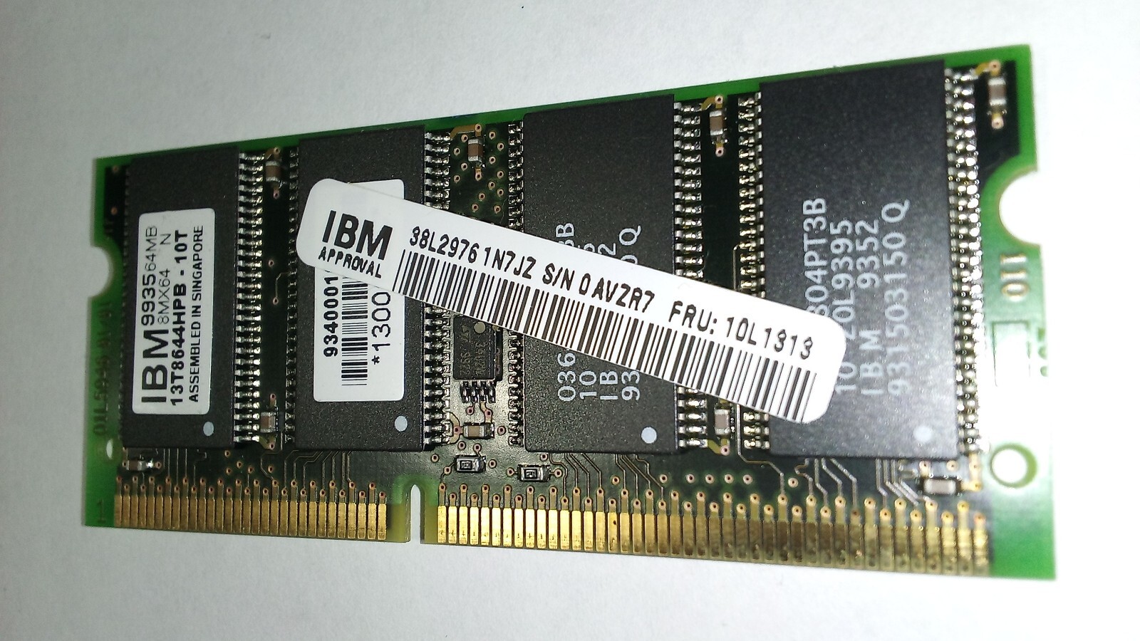 Laptop IBM FRU: 10L1313 64 MB DIMM 66 MHZ Working Used Pull