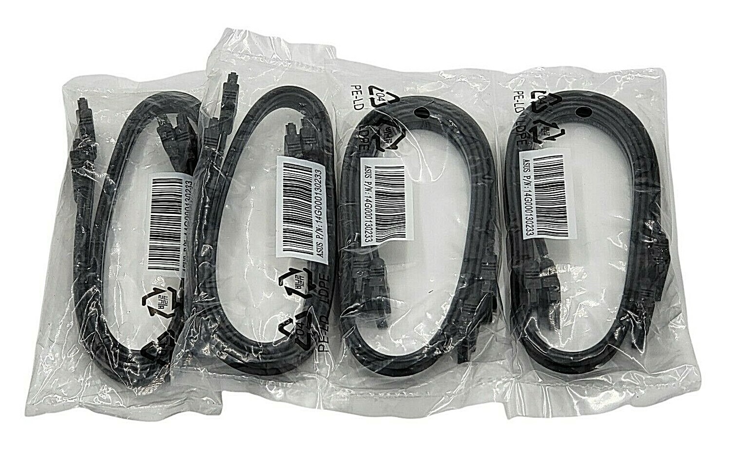ASUS Data Cable 6G SATA III Lot of 4 Cables Sealed Black 14G000130233
