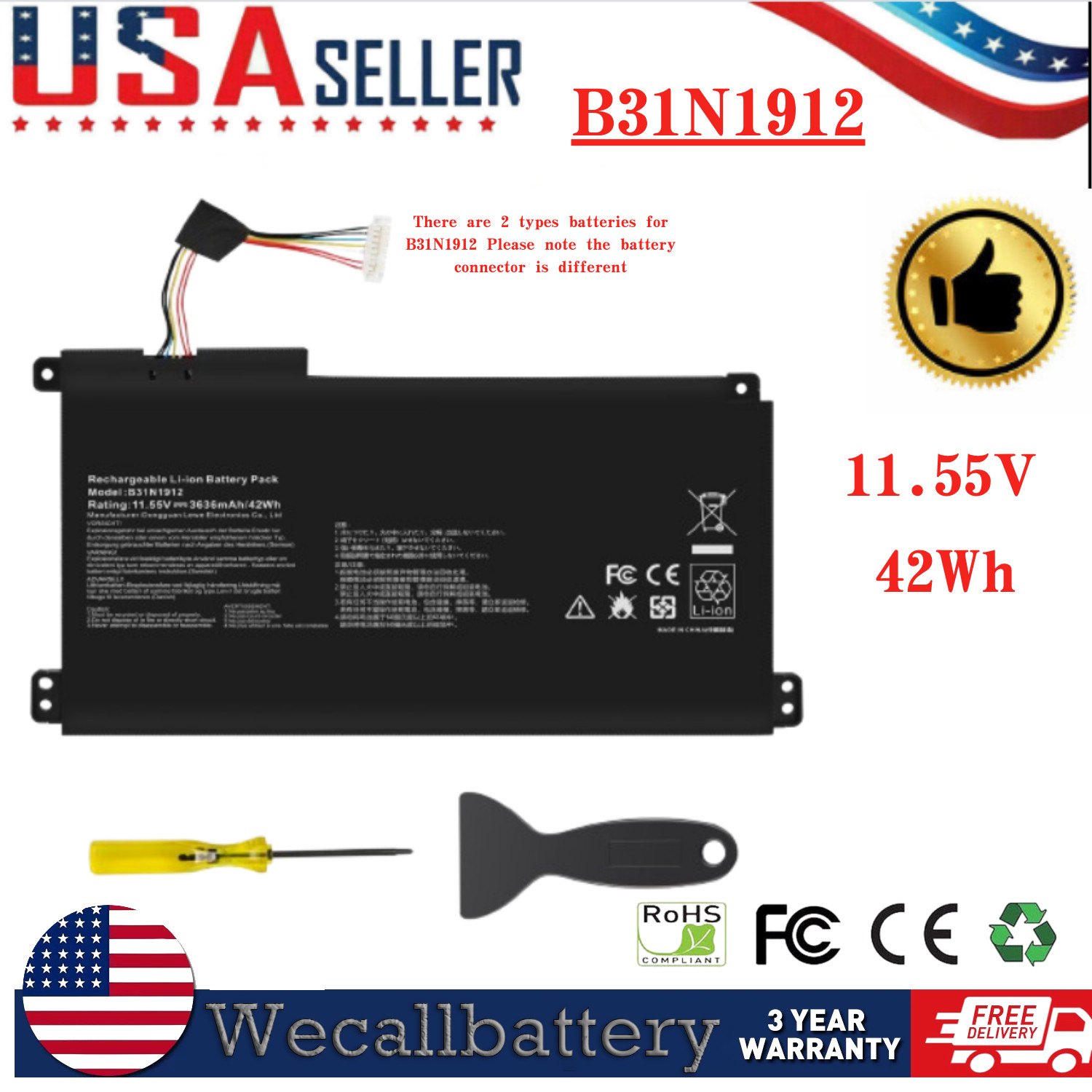 ✅LOT B31N1912 C31N1912 Battery for ASUS VivoBook14 L410MA E410M E410MA E510M