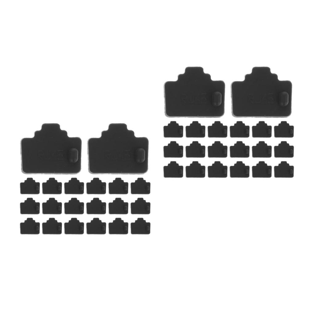 120Pcs Reusable Rj45 Port Dust Protectors for Computer Ethernet Socket Black