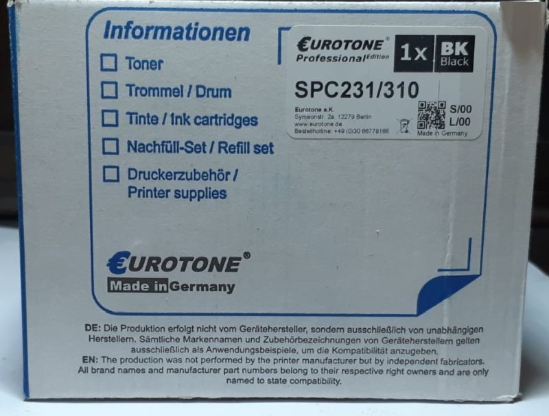 Toner for Ricoh SP C310E Black for Aficio SPC 231N 232 242 DN 310A 311N 312DN C