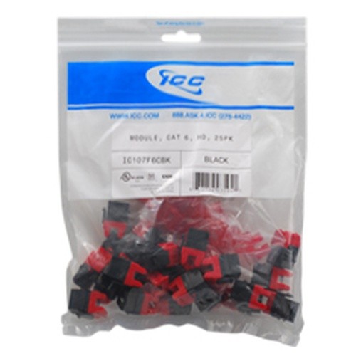 MODULE CAT 6 EZ 25 PK BLACK IC107L6CBK UPC 633758036009