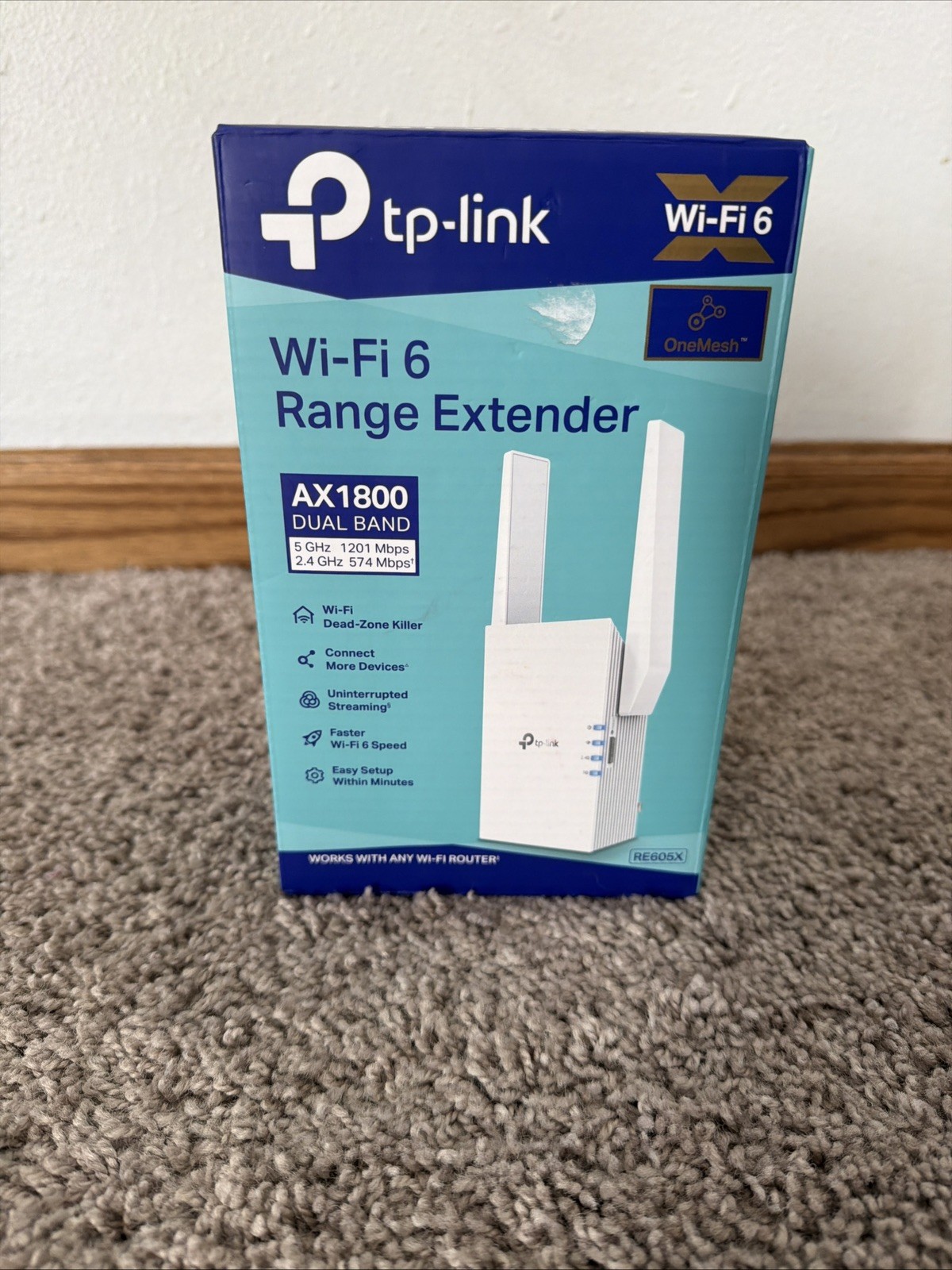 TP-LINK RE605X AX1800 Wi-Fi 6 Dual-Band Range Extender, 1-Port Ethernet