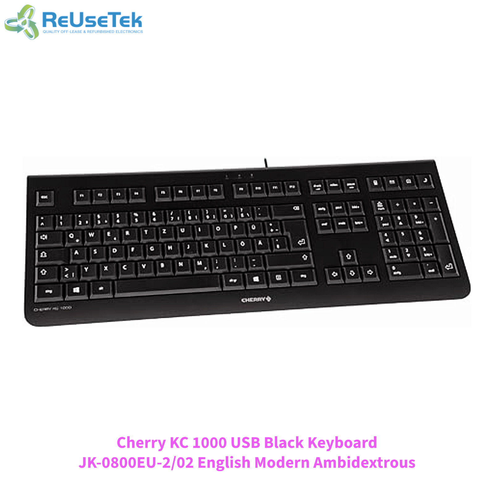 Cherry KC 1000 USB Black Keyboard JK-0800EU-2/02 English Modern Ambidextrous