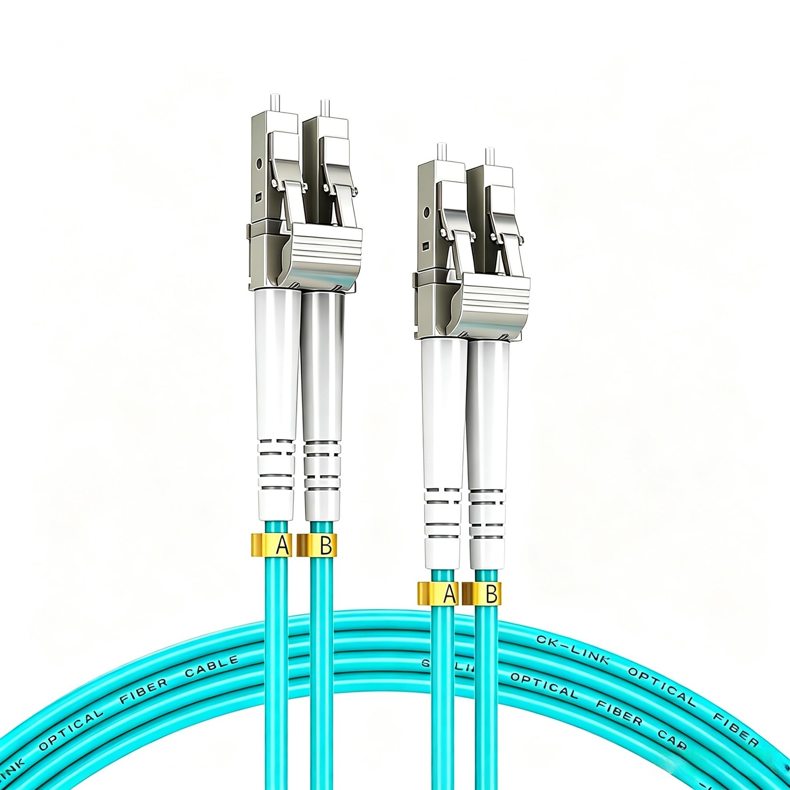 5M 16.4FT LC/UPC To LC/UPC OM3 Duplex Fiber Patch Cable 10GB 40GB Comp