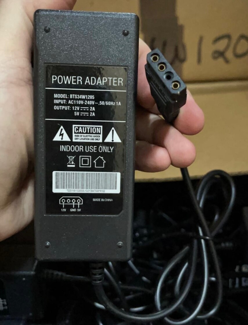External MOLEX Power Supply - US SELLER - 12V DC 5V DC 4-Pin Adapter - NEW