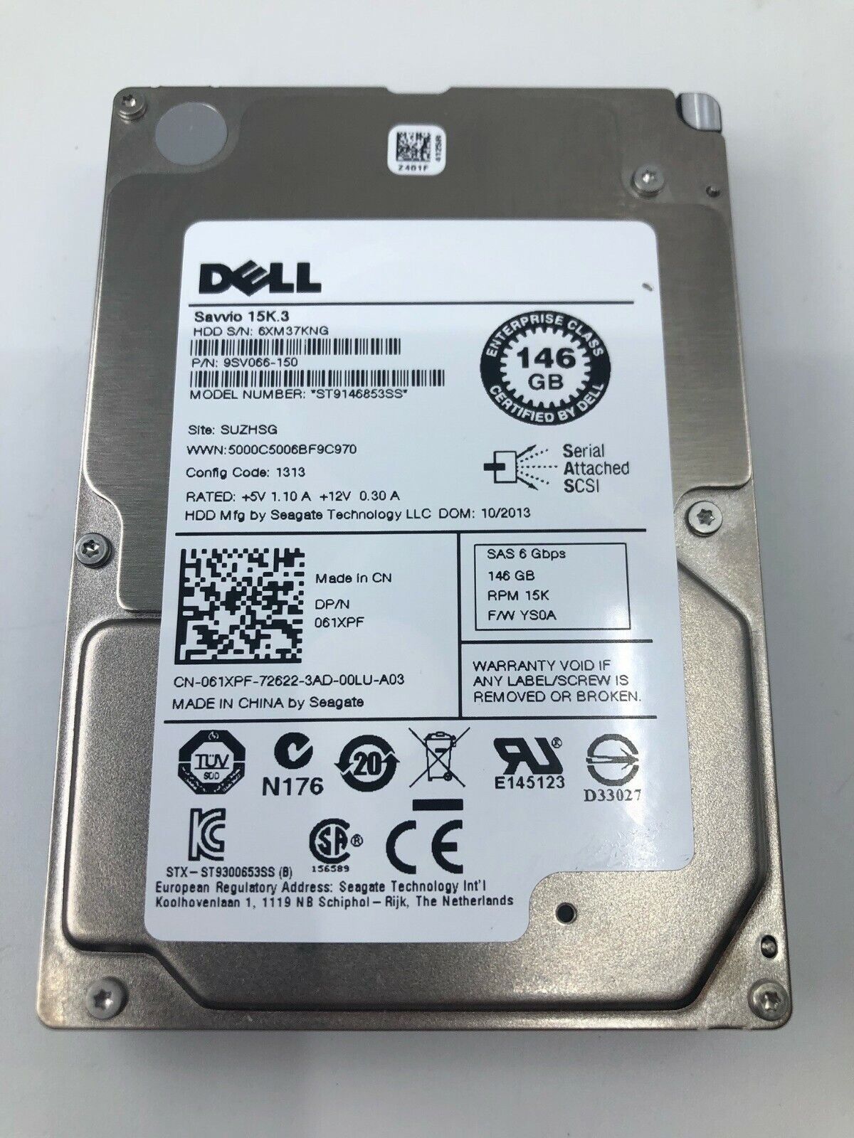 Dell Savvio 15K.3 146GB Hard Drive 15K SAS 2.5 