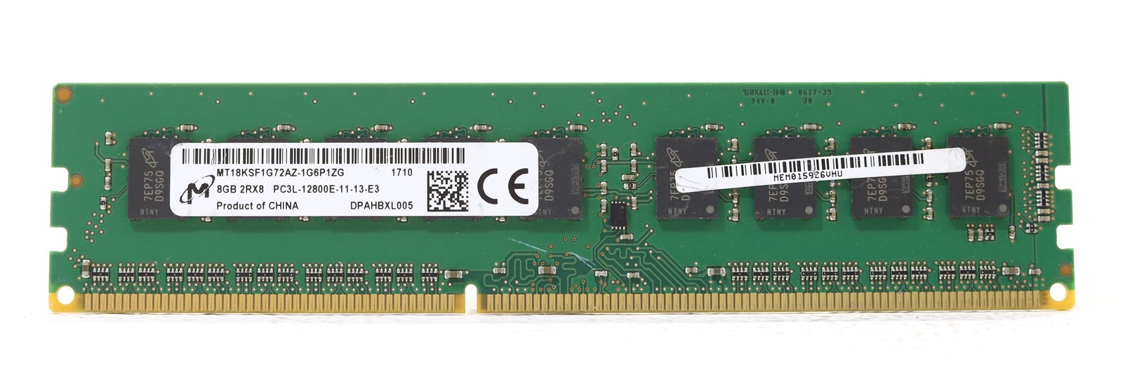 Micron 8GB 2RX8 PC3L-12800E-11-13-E3 ECC Unbuffered RAM MT18KSF1G72AZ-1G6P1ZG