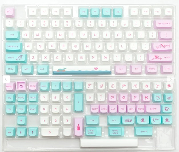 Yunzii Childhood Themed Keycap Set - 138 PBT Keycaps for Mechanical Keyboards
