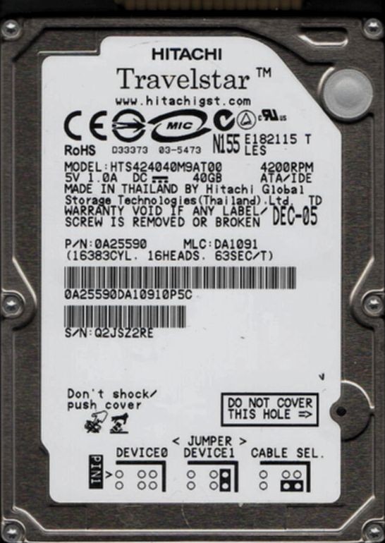 2.5 inch HITACHI HTS424040M9AT00 40GB ATA/IDE 4200rpm