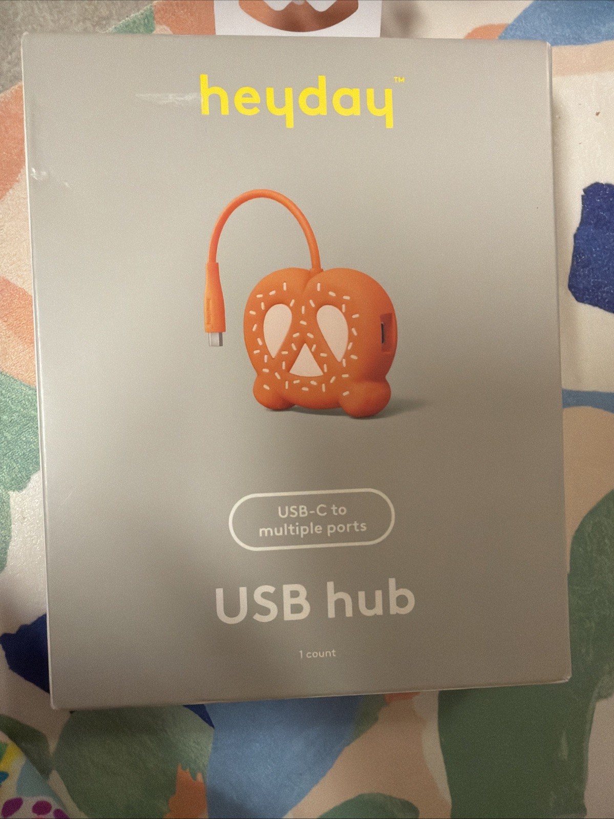 Pretzel heyday USB-C 1:3 USB Hub 2x USB-A + USB-C High Speed Orange 4.5in