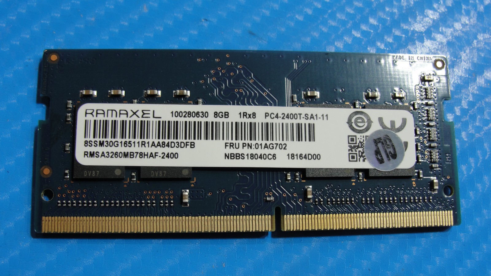 Lenovo T470 Ramaxel 8GB 1Rx8 PC4-2400T Memory RAM SO-DIMM RMSA3260MB78HAF-2400