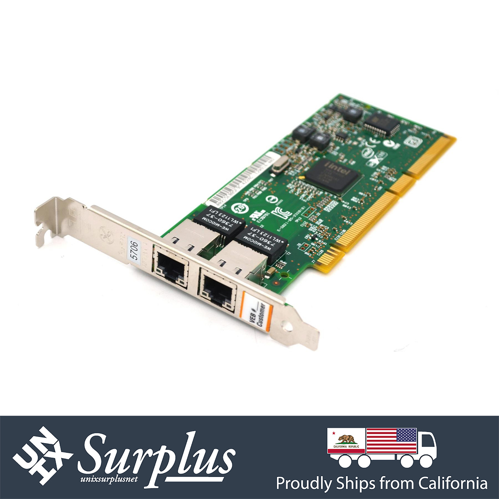 IBM Intel Dual Port 1GB NIC RJ45 PCI-X Ethernet Network Adapter High Profile