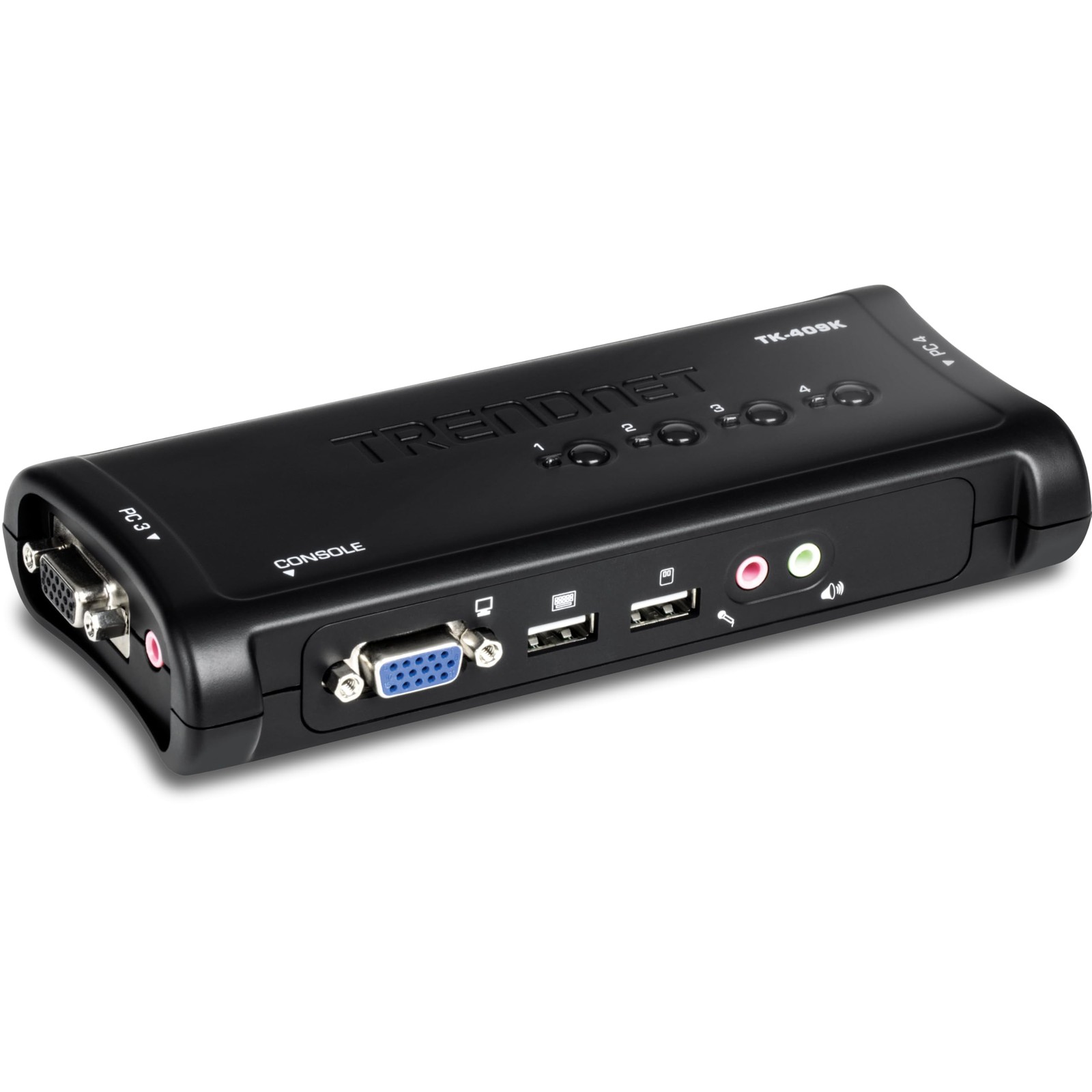 Trendnet 4-Port Usb Kvm Switch Kit Audio Tk-409K Control Up To 4 Computers