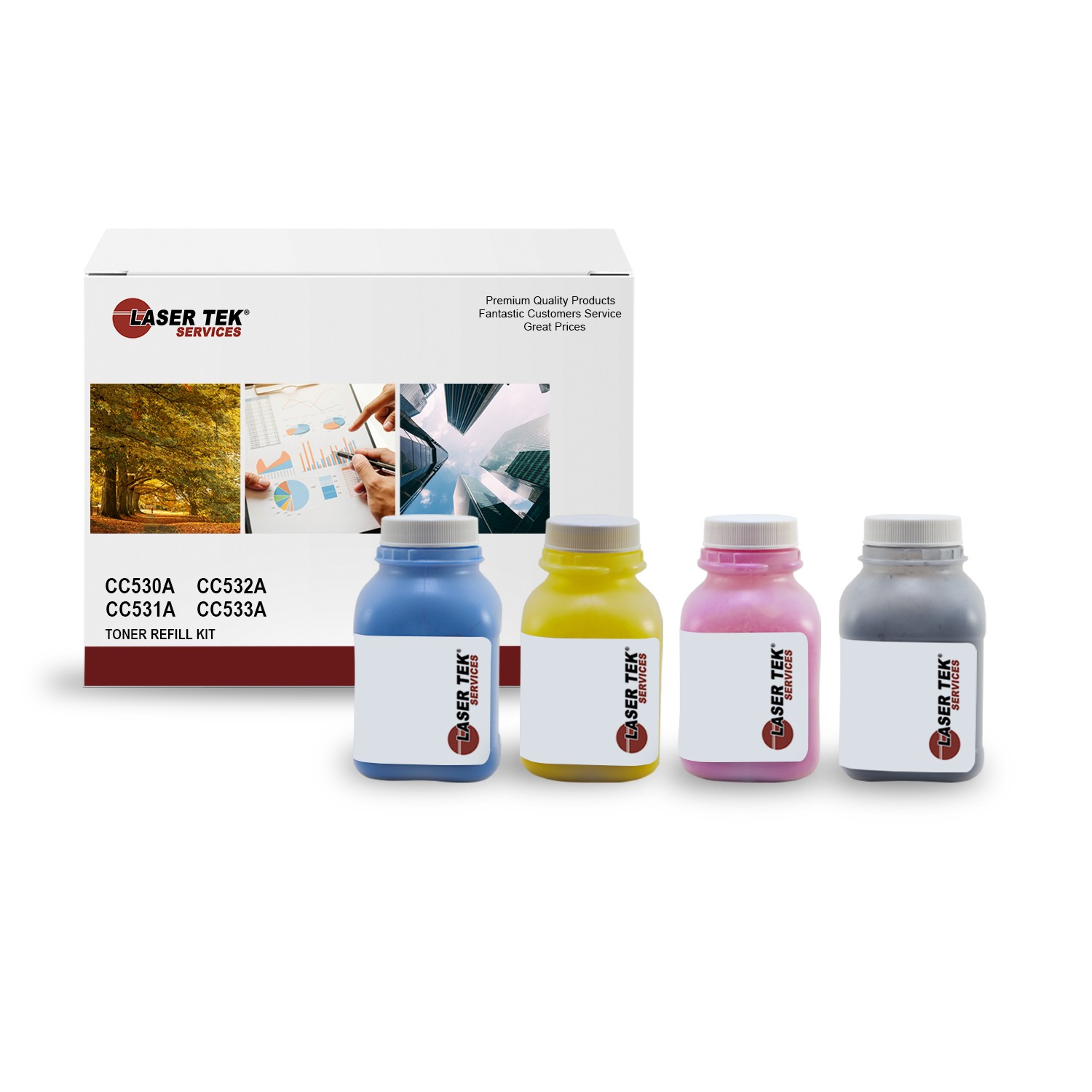 4Pk LTS 304A CMYK Toner Refill Kit Compatible for HP LaserJet CP2025 CM2320fxi