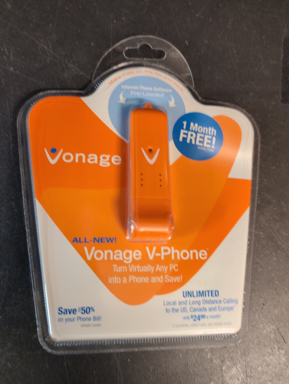 Vonage V-Phone with 250MB USB Flash Drive (V256-USB11-VR) NOS 