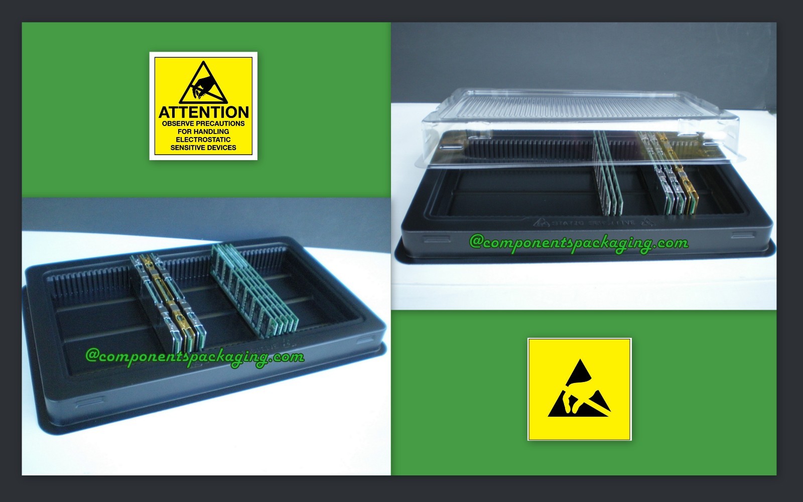 Long DIMM Tray Case for DDR  RAM Memory  -  Sold in Lot of 2  5 10 or 20 Trays