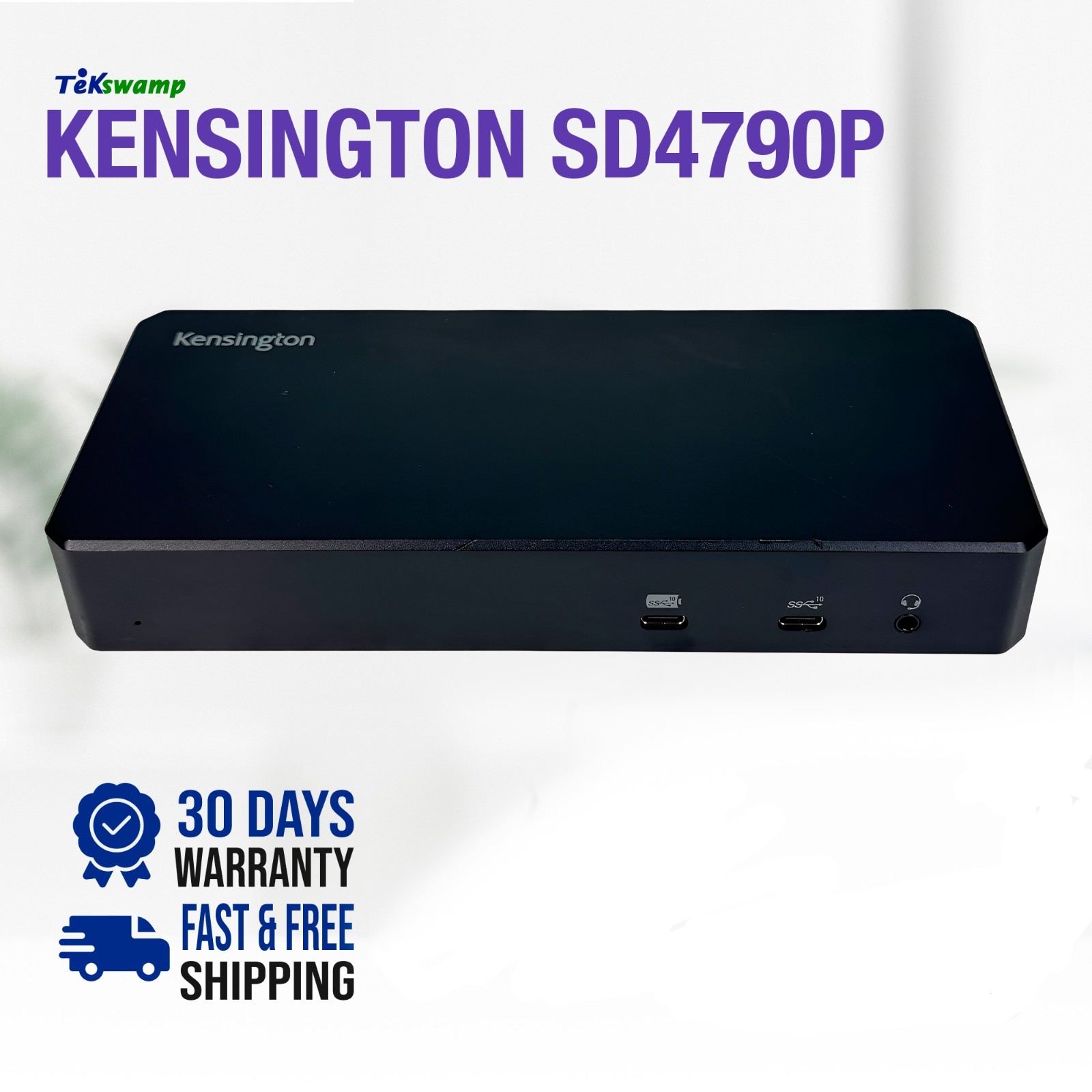 Kensington SD4790P EQ USB-C Quad 4K Monitor Support Dock Station NO ADAPTER