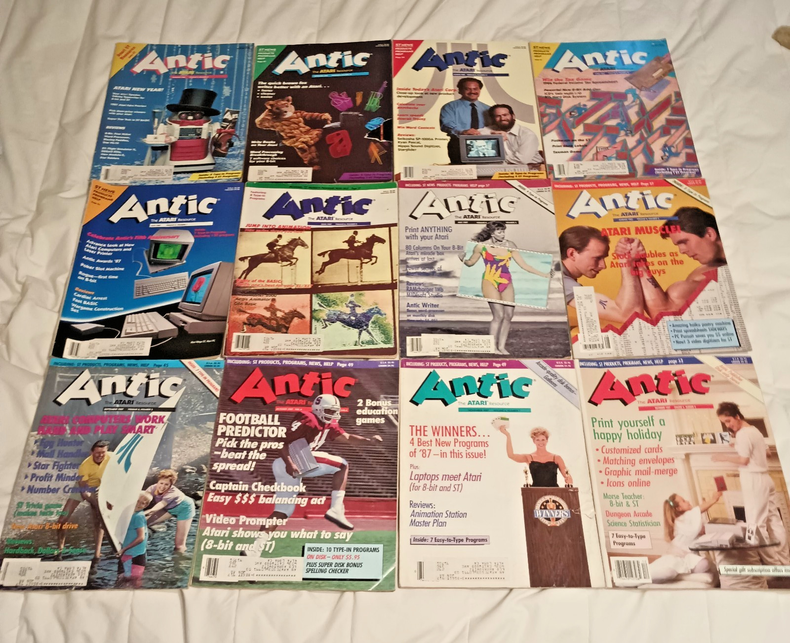 Vintage Antic Atari Resource Magazine Lot Complete 1987 Set 12 Months  Jan - Dec