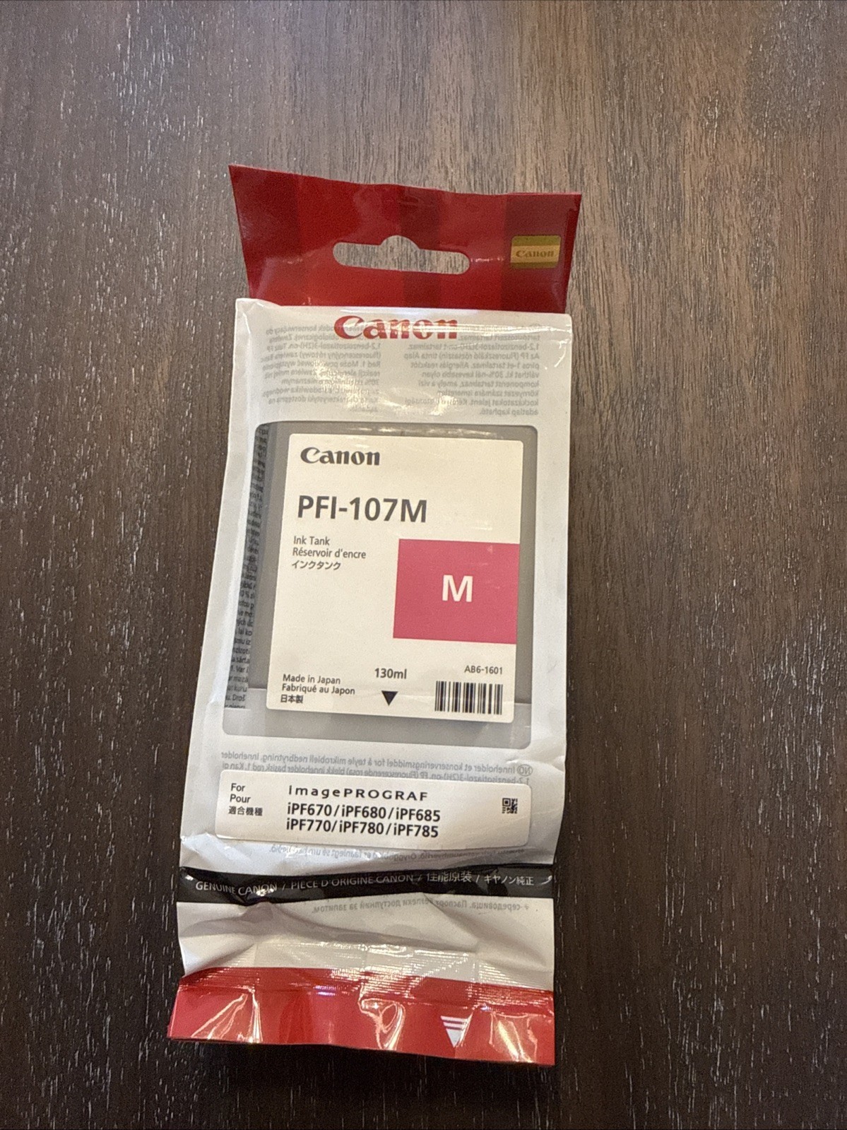 Canon 6707B001AA PFI-107M Magenta Ink Cartridge IPF670 680 685 770 Exp 1/26