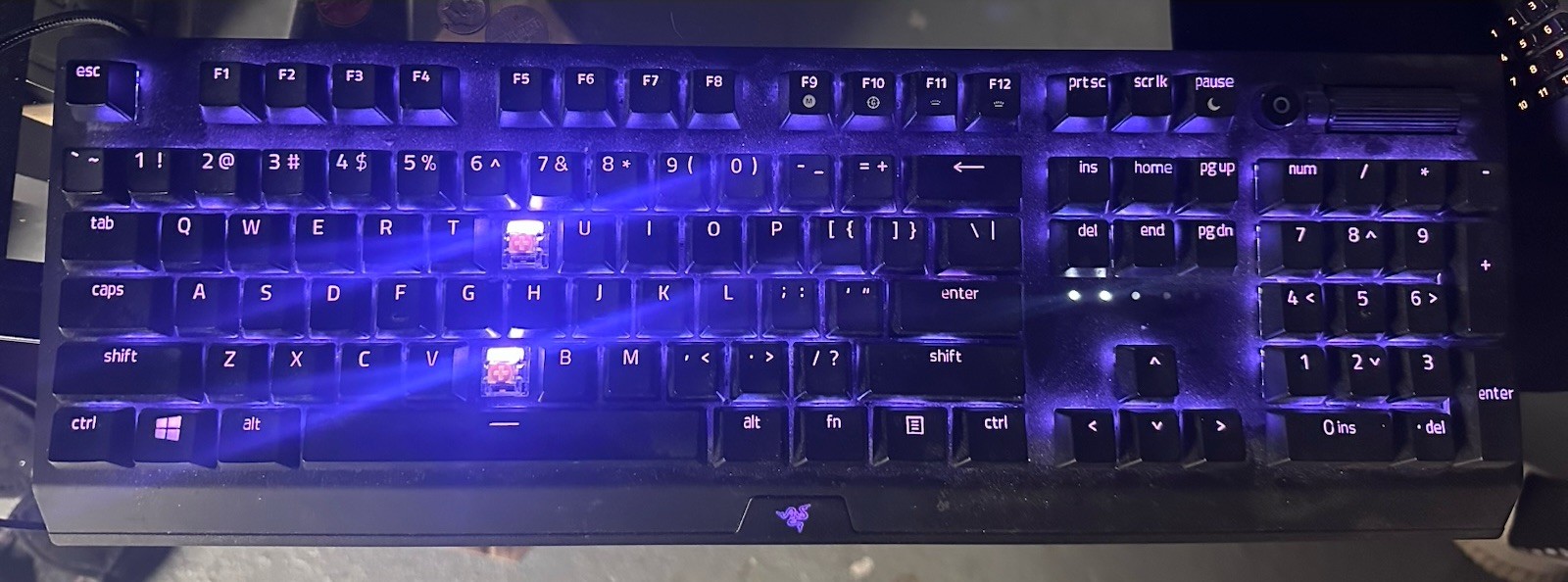 Razer BlackWidow Mechanical Gaming Keyboard - Purple RGB - PARTS/REPAIR - Read